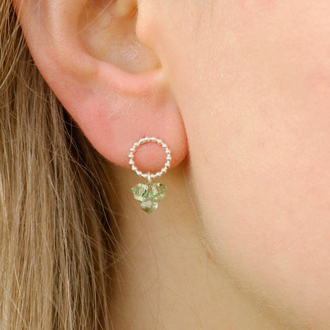 oorbellen lichtgroen swarovski