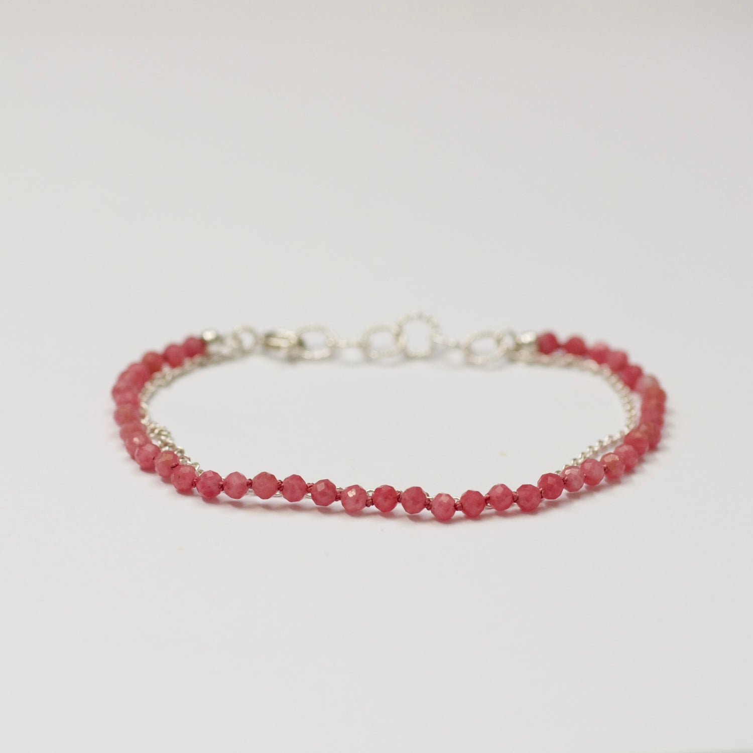 bracelet with ruby and silver