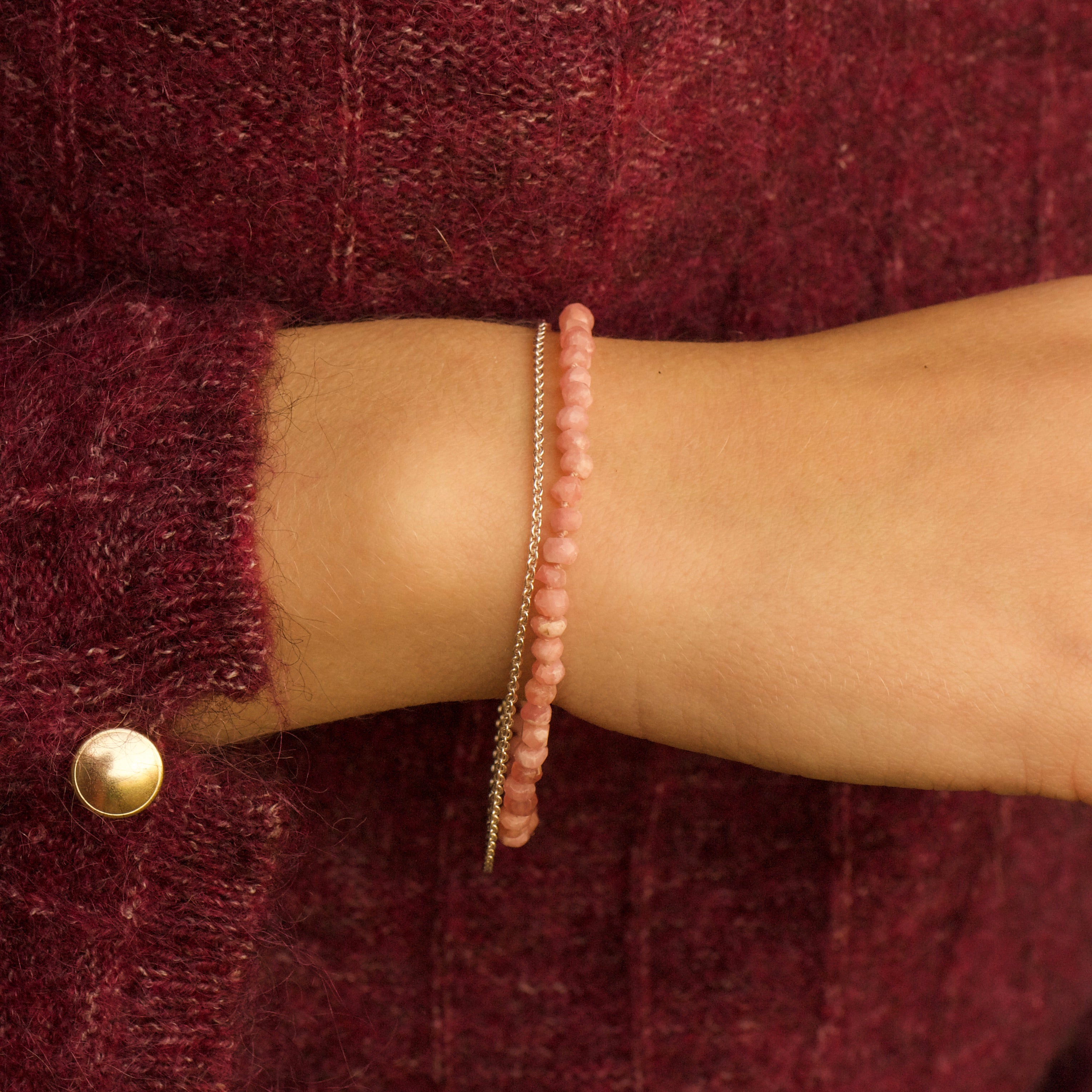 zilveren armband met rodochrosiet-Hester Zagt