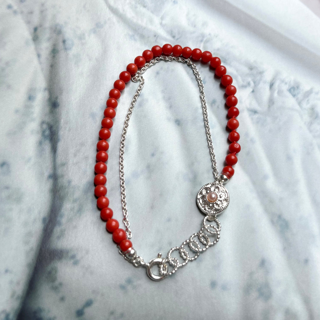 Red coral bracelet grandma&