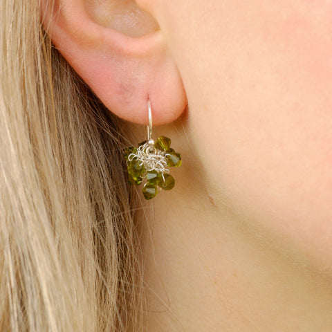 oorbellen olijfgroen swarovski