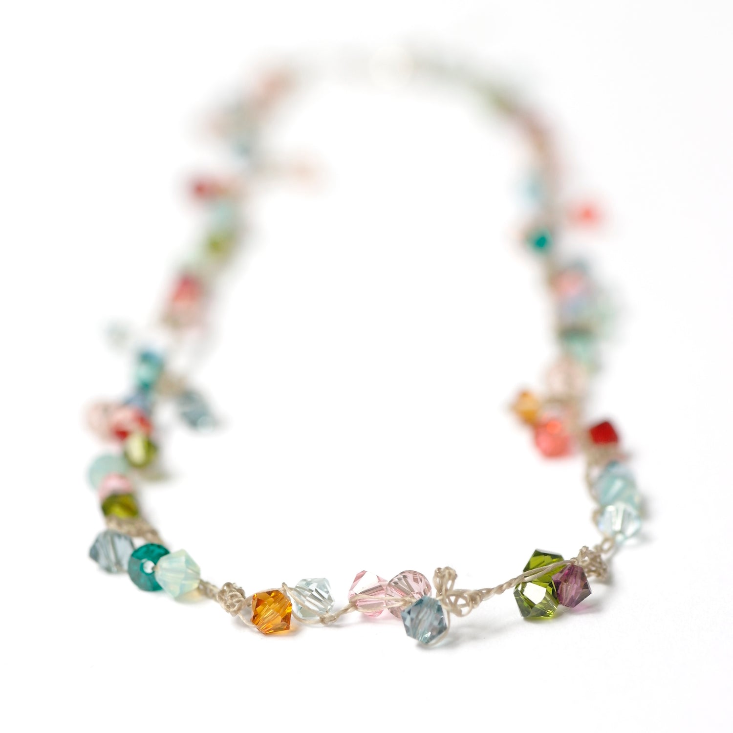 swarovski ketting mix gehaakt - Hester Zagt