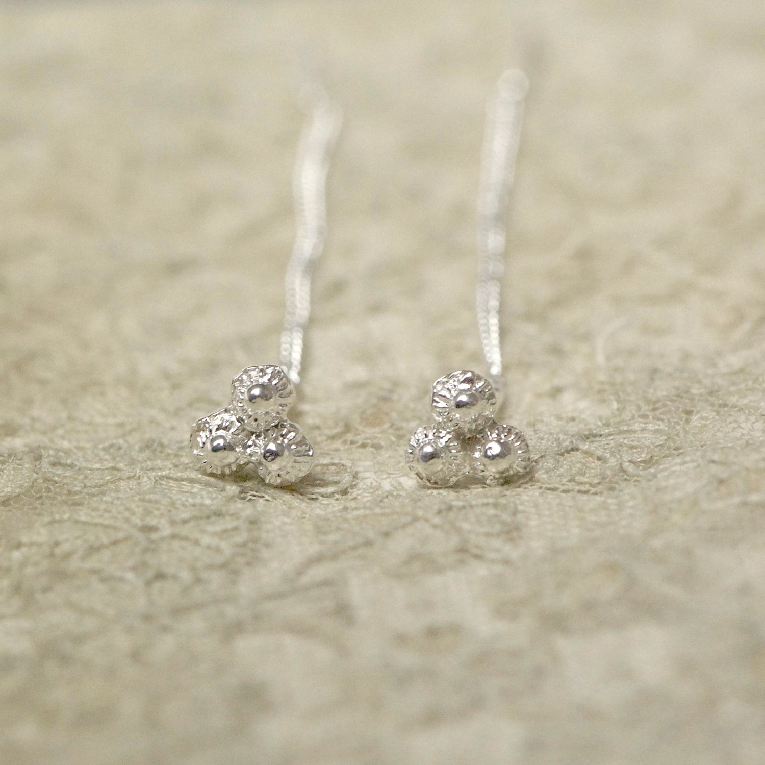 Silver earrings with pearls – inspired by fine lacework x Rijksmuseum